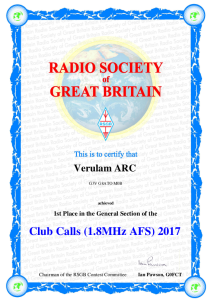 VARC 1st Place Certificate